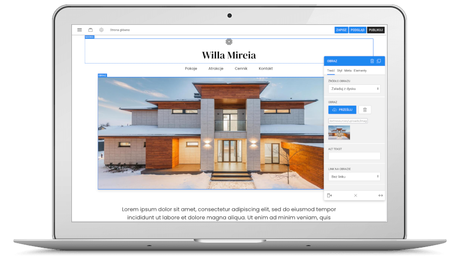 Website builder AMP HTML